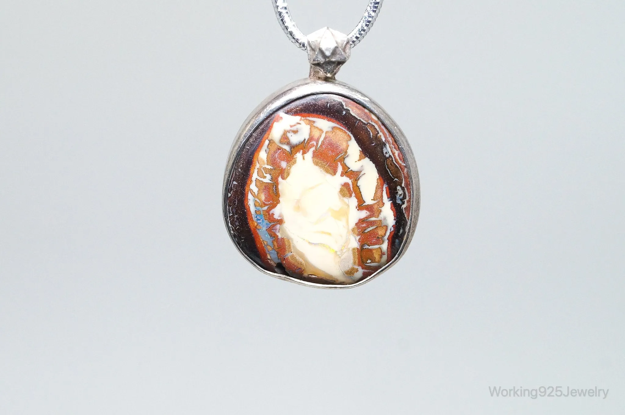 Rare Designer PAMELA XVN Opalized Agate Sterling Silver Pendant