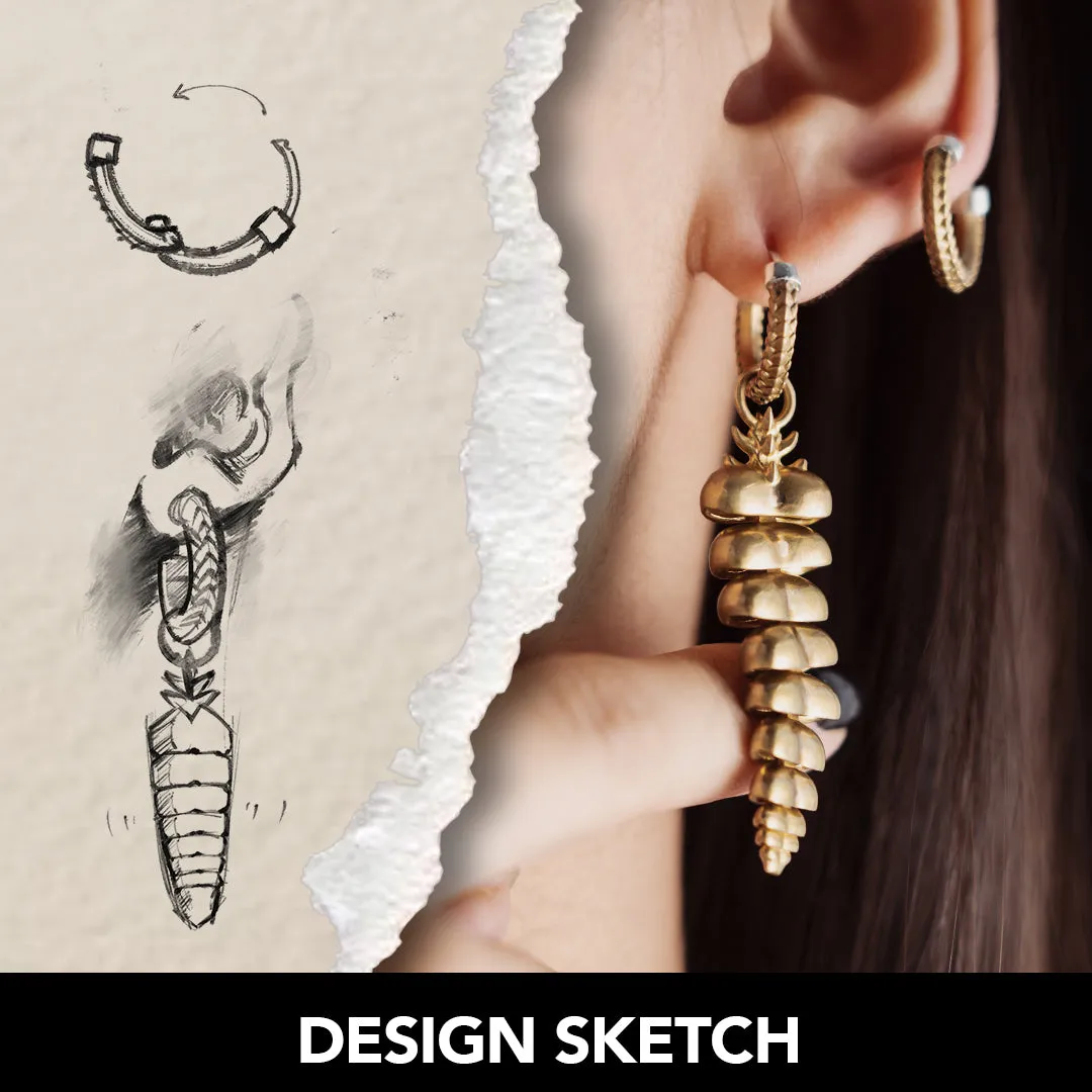 Rattlesnake Tail Earrings