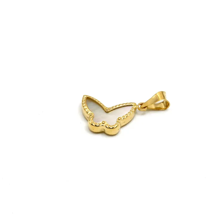 Real Gold GZVC Butterfly Pearl Pendant 0115-2KU P 1864