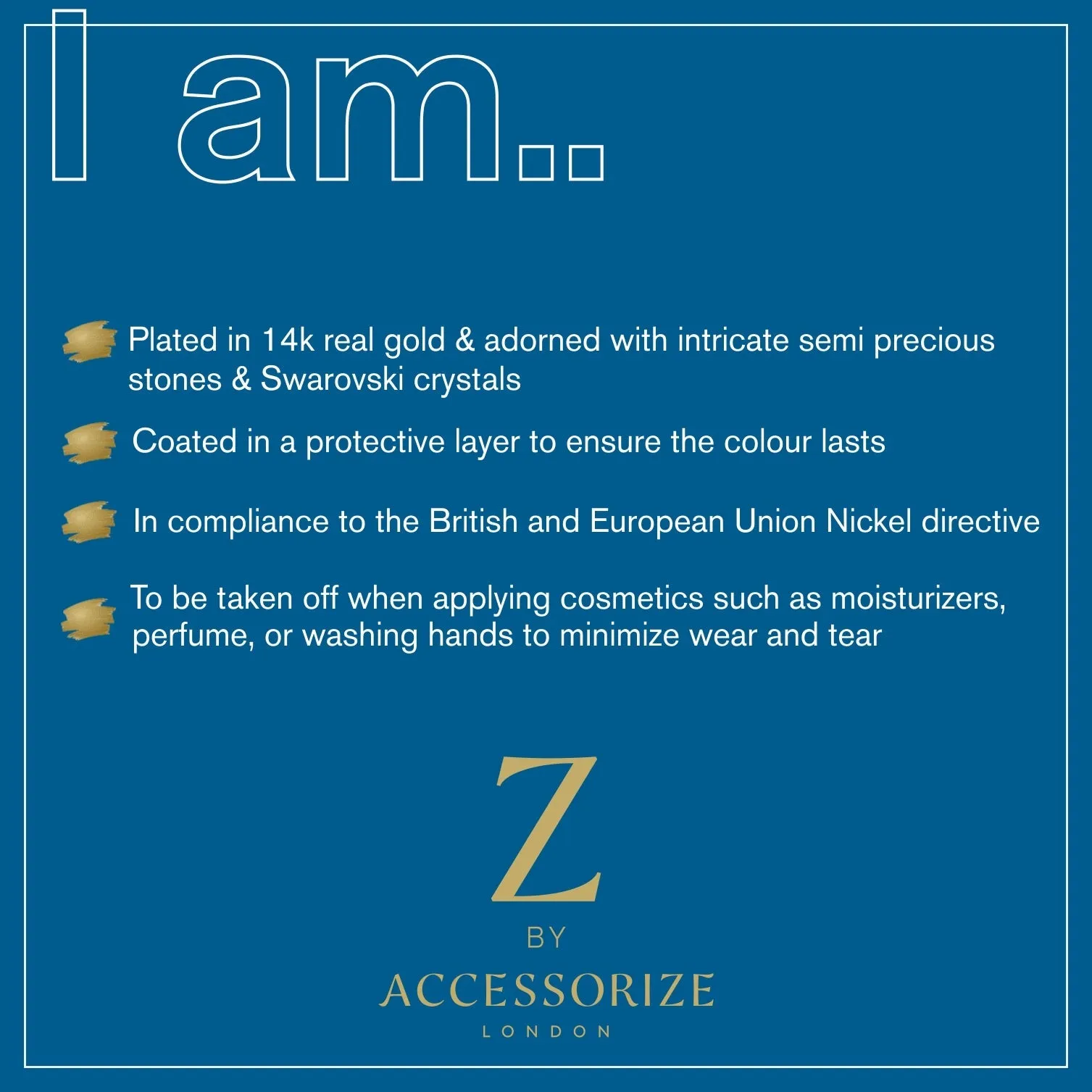 Real Gold Plated Z Healing Stone Hoops Earrings For Women By Accessorize London