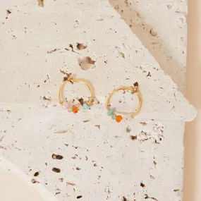 Real Gold Plated Z Healing Stone Hoops Earrings For Women By Accessorize London