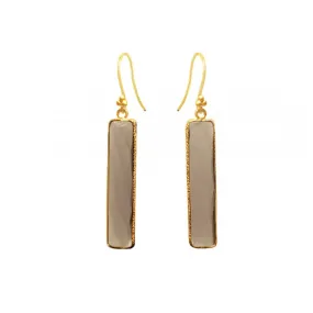 Rectangle Smoky Quartz Earrings