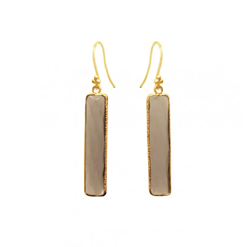 Rectangle Smoky Quartz Earrings