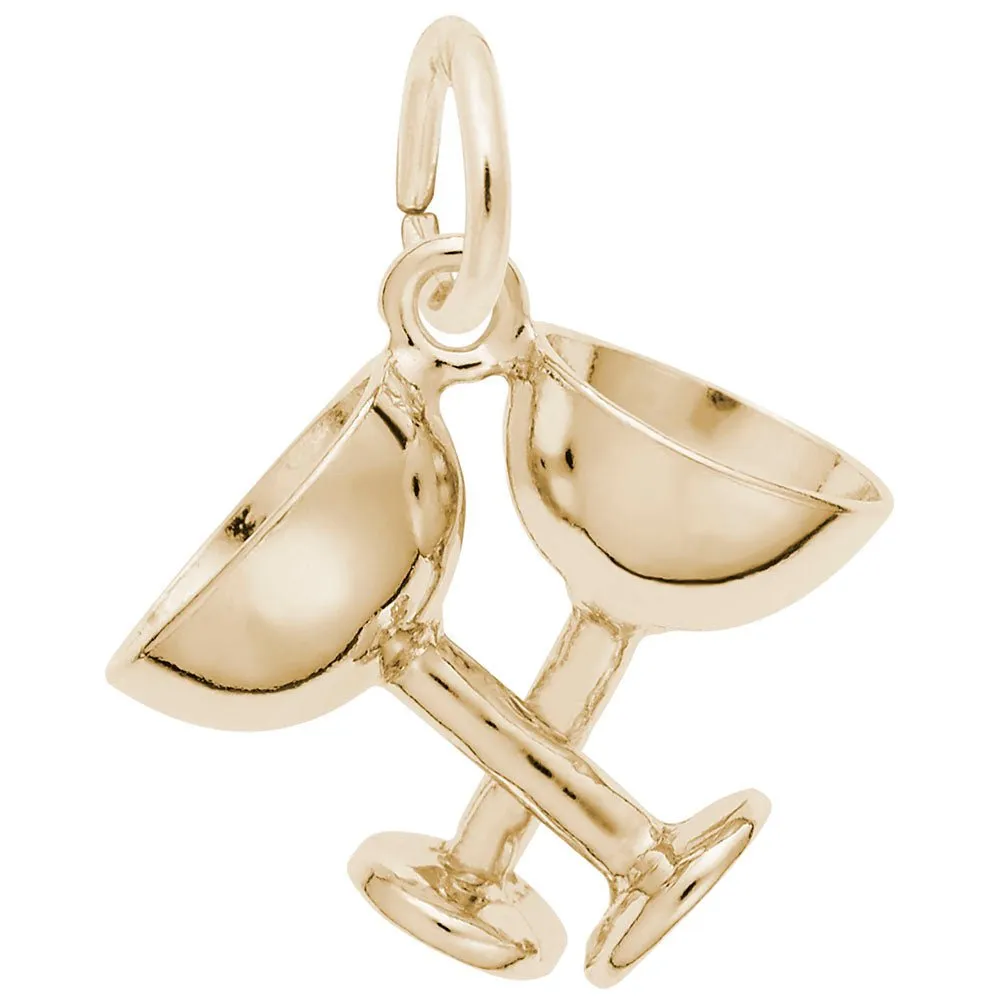 Rembrandt Charms - Champagne Glasses Charm - 1145