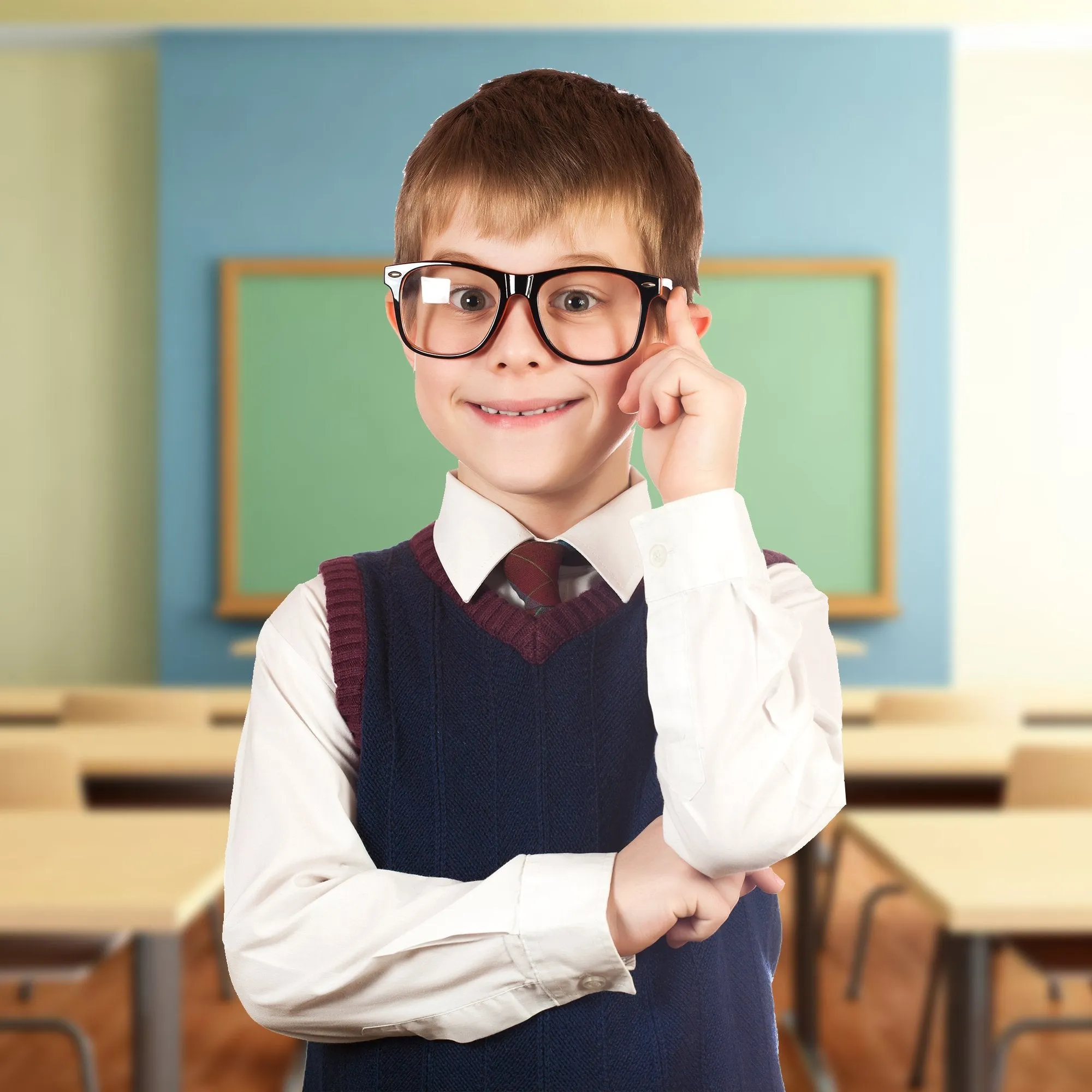 Retro Nerd Costume Glasses - Oversized Black Hipster Eyeglasses with Clear Lenses - 1 Pair