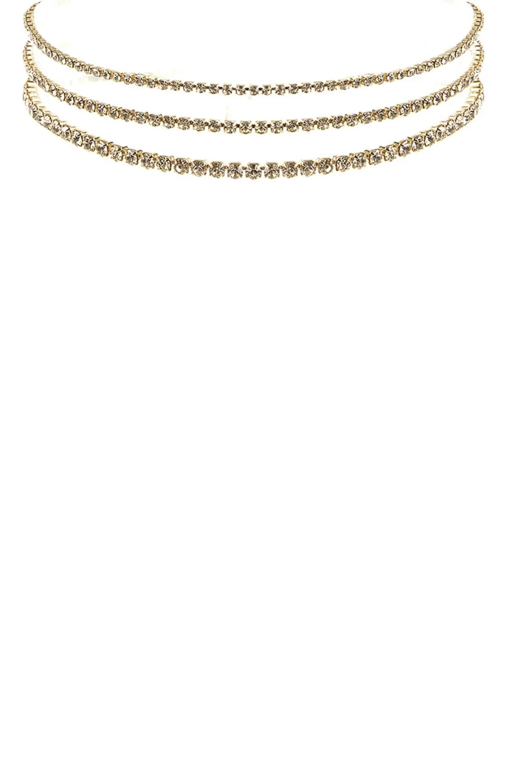 Rhinestone Various Size 3 Choker Set