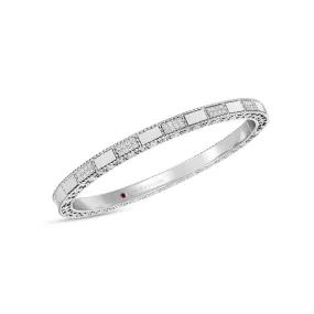 Roberto Coin Mosaic White Gold Diamond Bangle