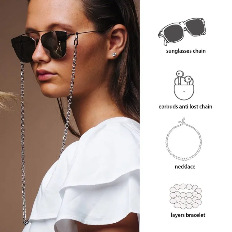 Rock Style Stainless Steel Glasses Chain Earphone Anti-lost Chain Multi-purpose Wear Chain