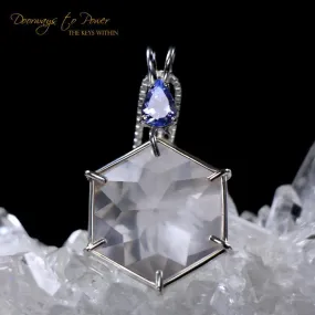 Rose Quartz & Tanzanite Flower of Life Crystal Pendant