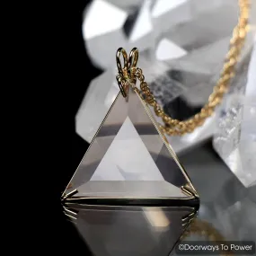 Rose Quartz Star of David Vogel Crystal Pendant 14k