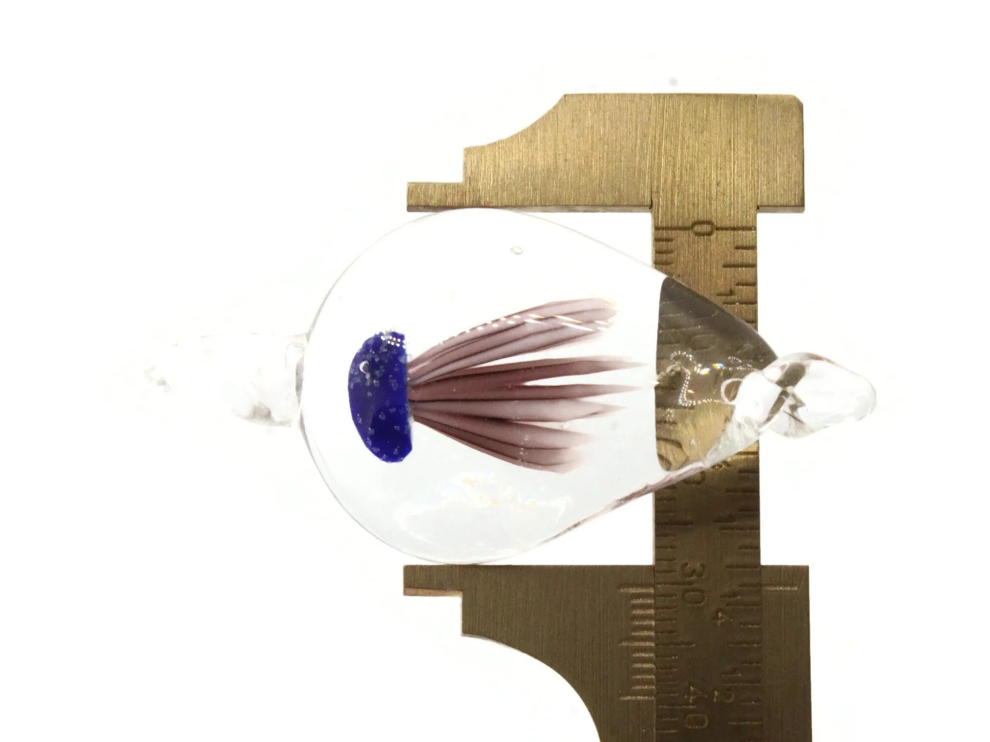 Royal Blue Luminescent Jellyfish Glass Teardrop Pendant