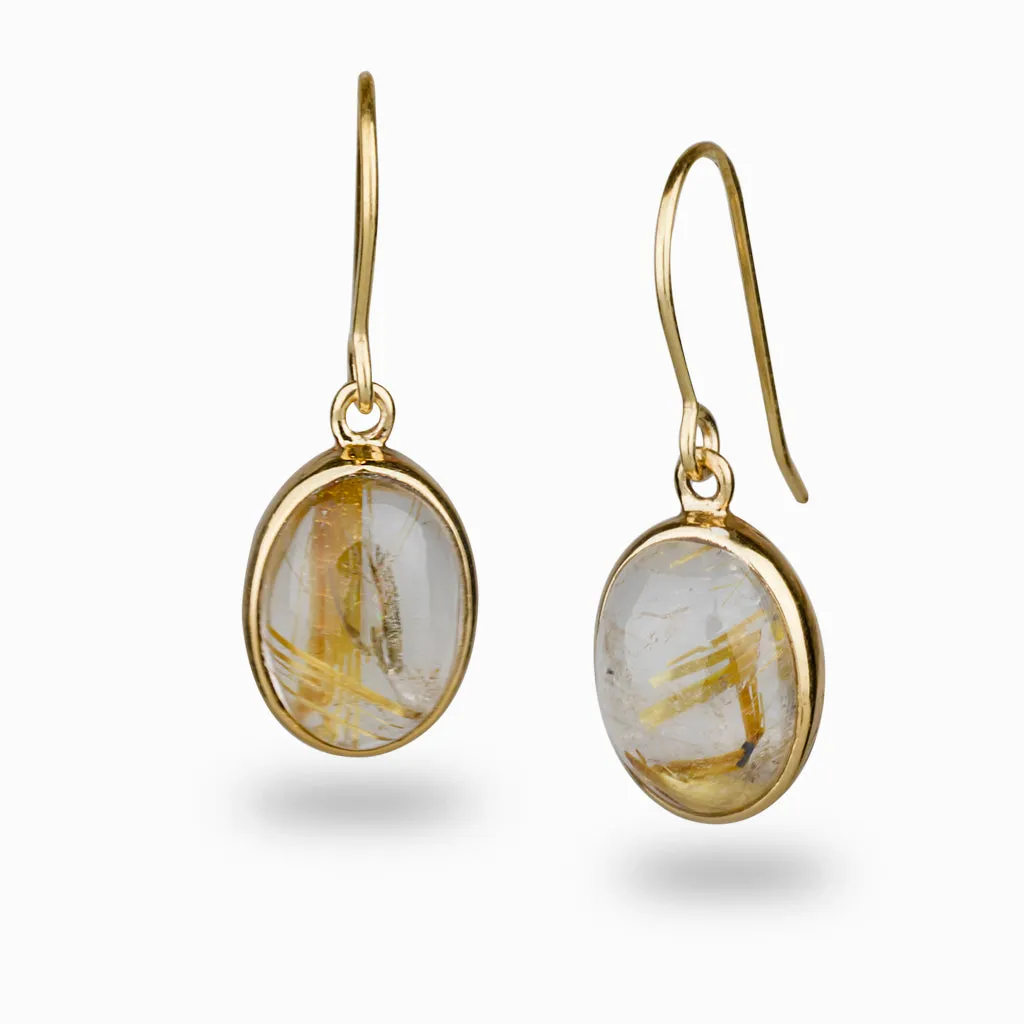 Rutilated Quartz Drop Earrings