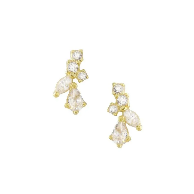 Sardinia Zircon Leaf Studs