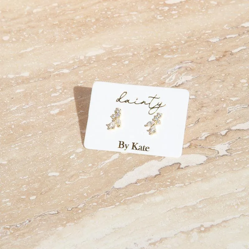 Sardinia Zircon Leaf Studs