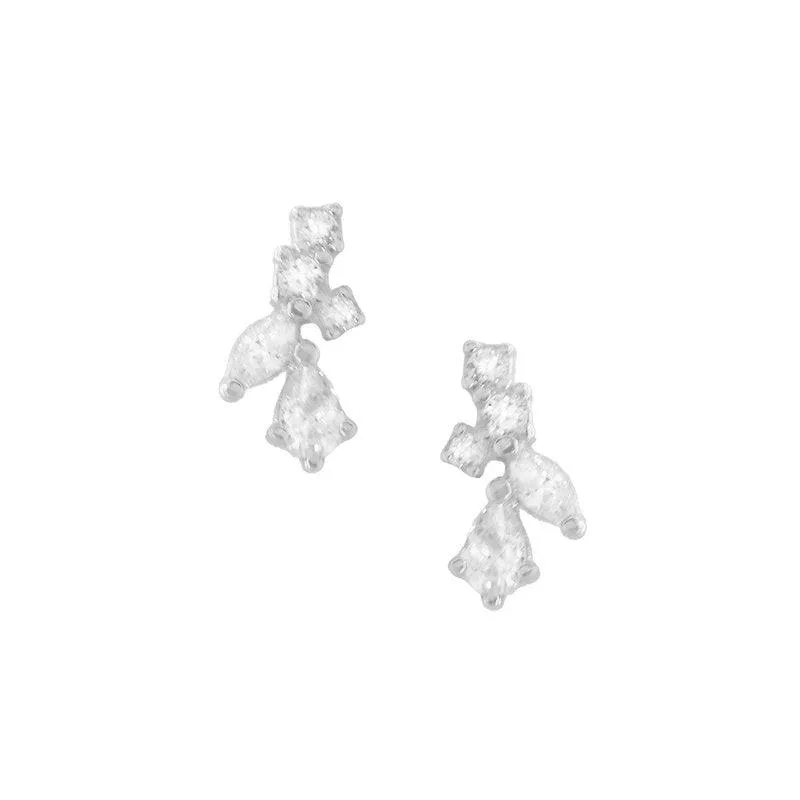 Sardinia Zircon Leaf Studs
