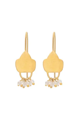 Shield Earrings with Quartz