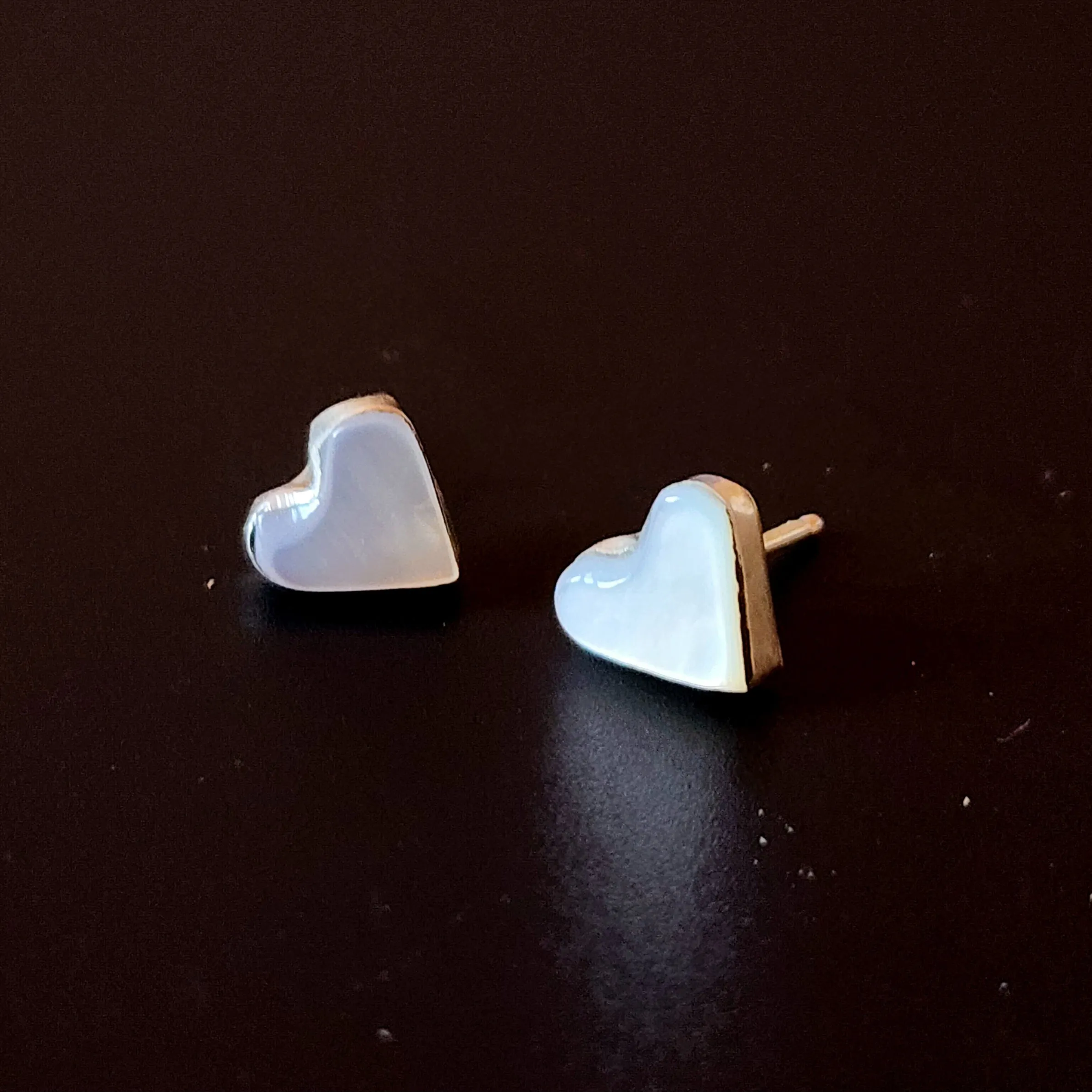 Shimmering Shell Heart Earrings