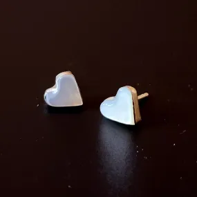 Shimmering Shell Heart Earrings
