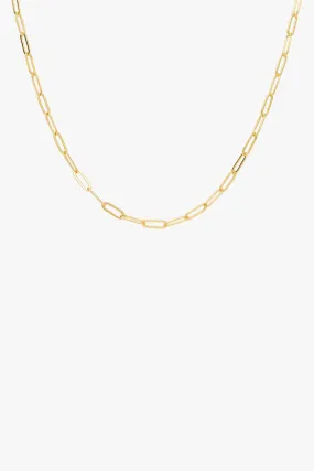 Short Link Chain Necklace Gold Plated (40cm)