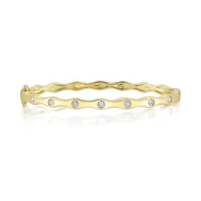 SHY CREATION 14K YELLOW GOLD DIAMOND BEZEL SET BANGLE BRACELET - 0.45CTW