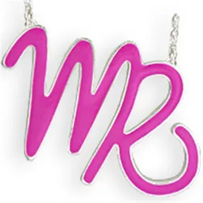 Silver Brass Chain Pendant with Epoxy in Rose for Women Style SNK03PINK