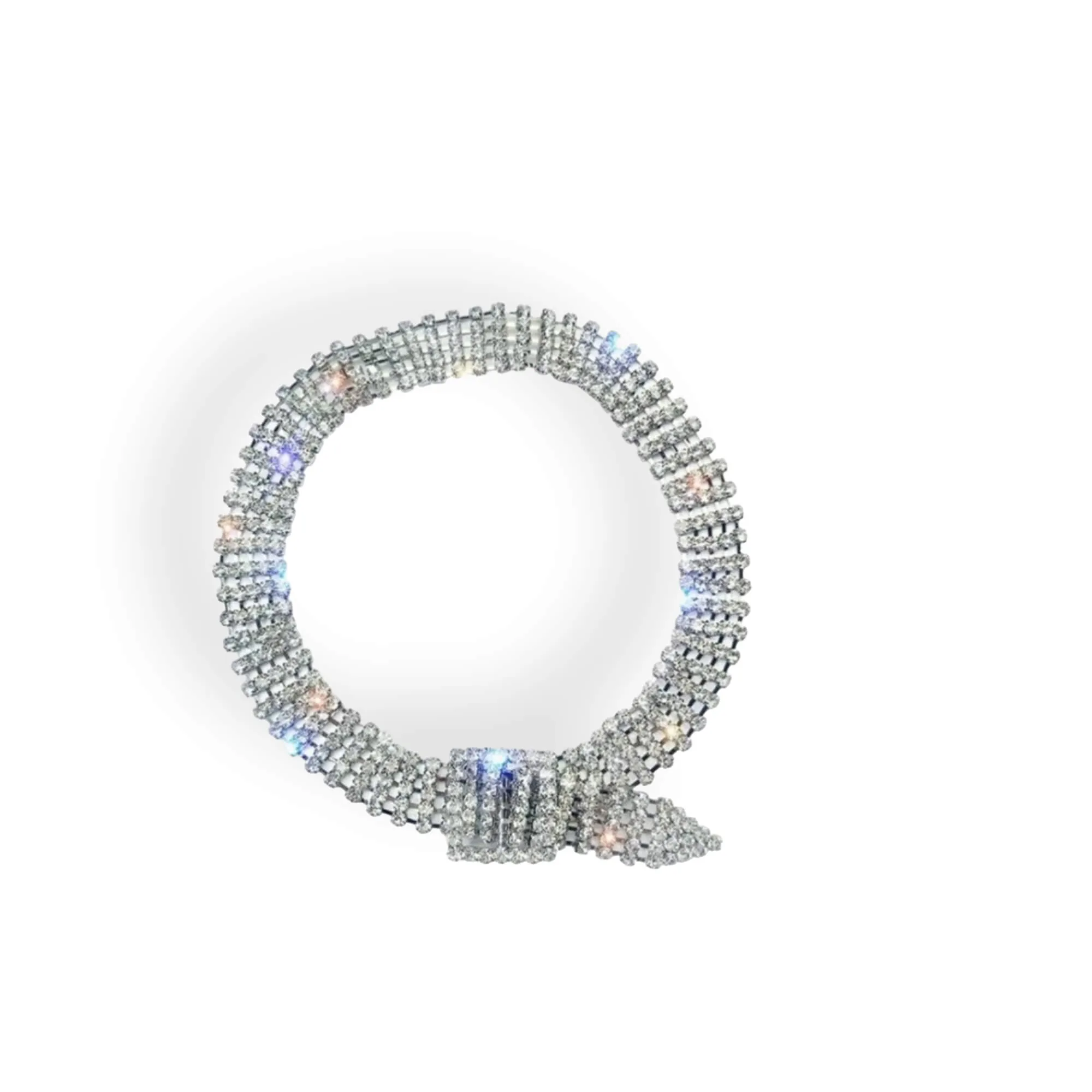 Silver Rhinestone Belt Choker