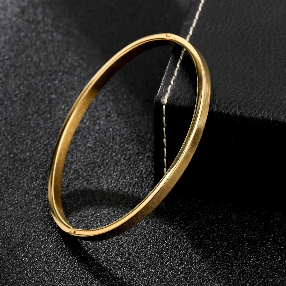 Simple Lovers Woman Men Stainless Steel Bracelets Charm Bangle Feminina Trendy Jewelry Couple Bracelet Gift Fashion Nail Bangles
