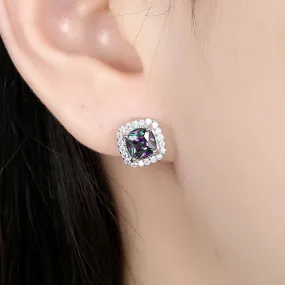 SKMEI LKN002 Ladies Stud Earrings Inlaid Colorful Zircon