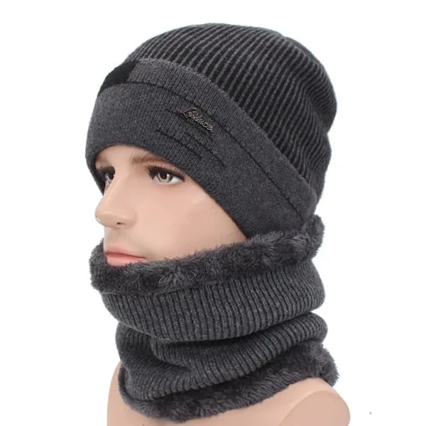 Skullies Beanies Men Scarf Knitted Hat Cap Male Plus Gorras Bonnet Warm Wool Thick Winter Hats For Men Women Beanie Hat