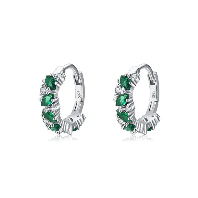 Small Fresh S925 Sterling Silver Wreath Ear Buckle Earrings from Japan and South Korea