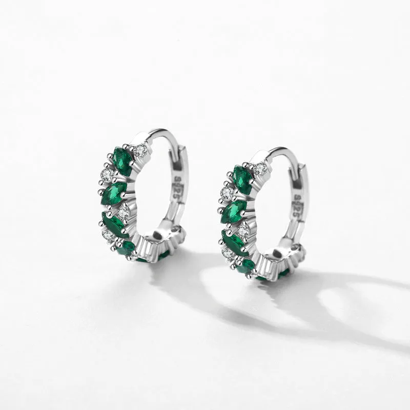 Small Fresh S925 Sterling Silver Wreath Ear Buckle Earrings from Japan and South Korea