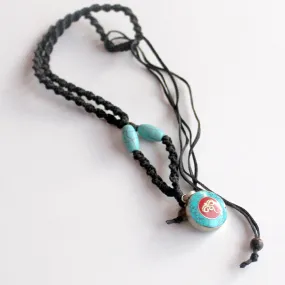 Small Round Turquoise Buddha Eye Pendant