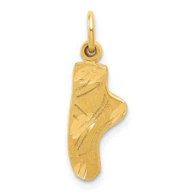 Solid 14k Yellow Gold Ballet Slipper Pendant