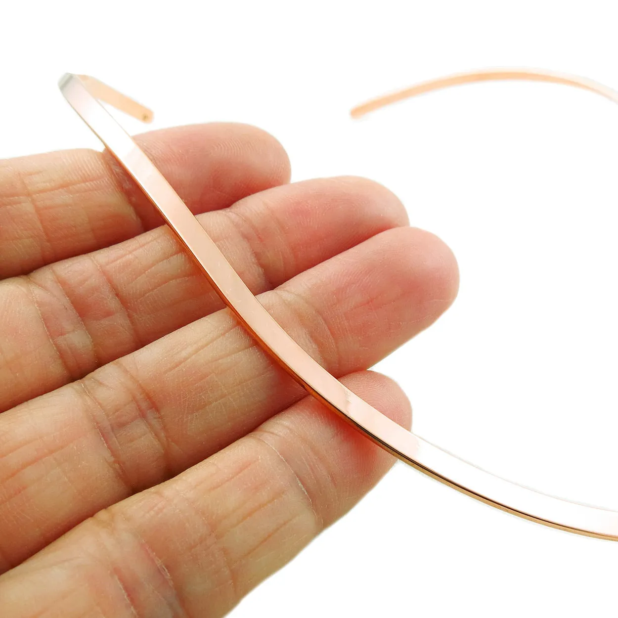 Solid Polished Copper Choker Torc