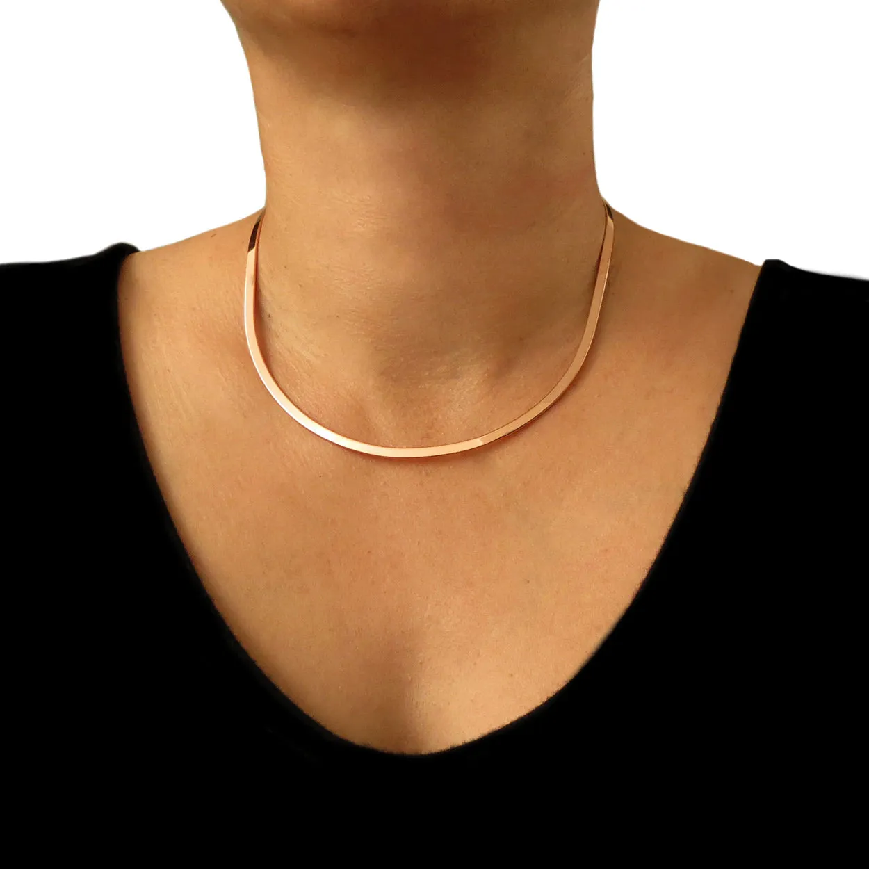 Solid Polished Copper Choker Torc