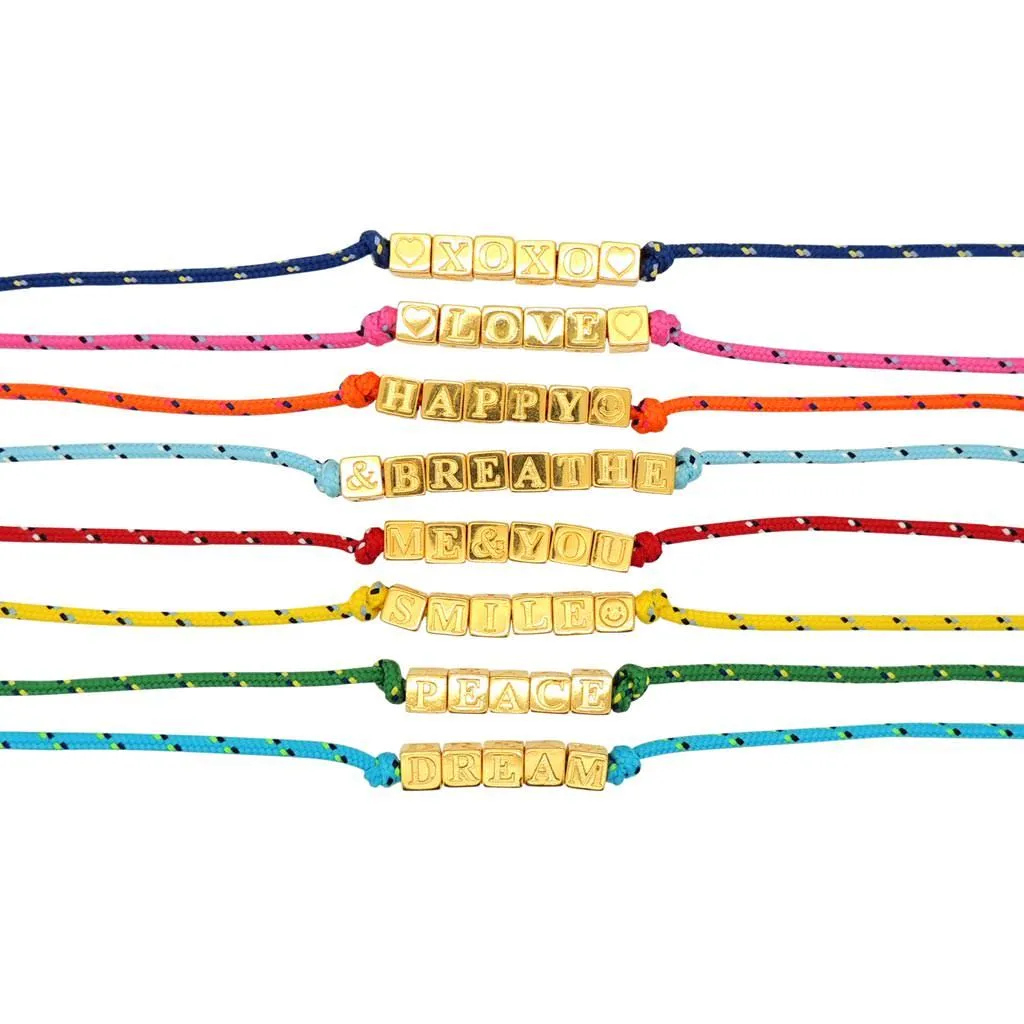 Spell It Out Personalised Alphabet Cube Nautical Cord Necklace