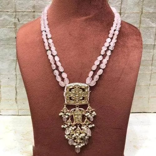 Square Kundan Pendant Necklace