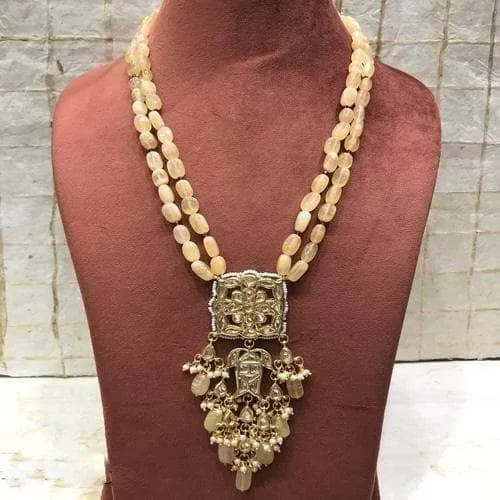Square Kundan Pendant Necklace
