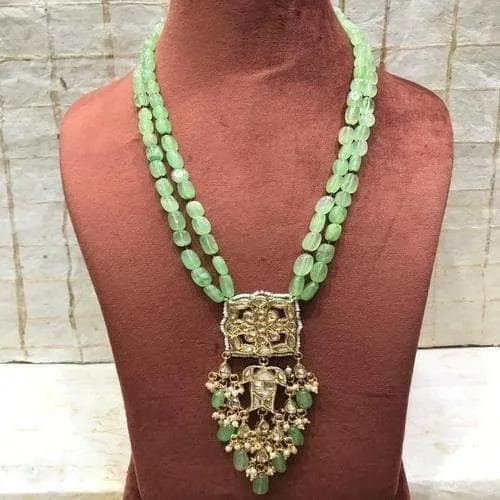 Square Kundan Pendant Necklace