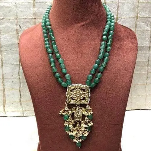 Square Kundan Pendant Necklace