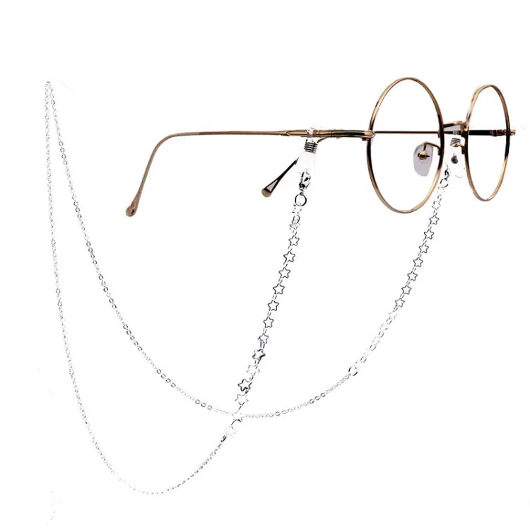 Stars Style Hollow Fashion Simple Eyeglasses Chain(Silver)