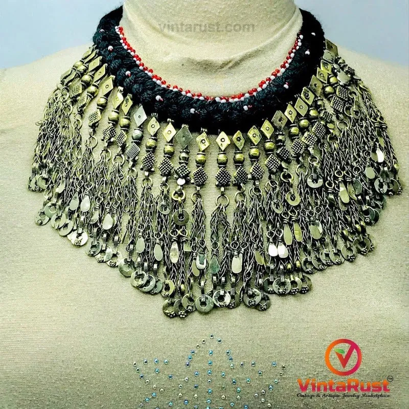 Statement Long Dangling Tassels Necklace