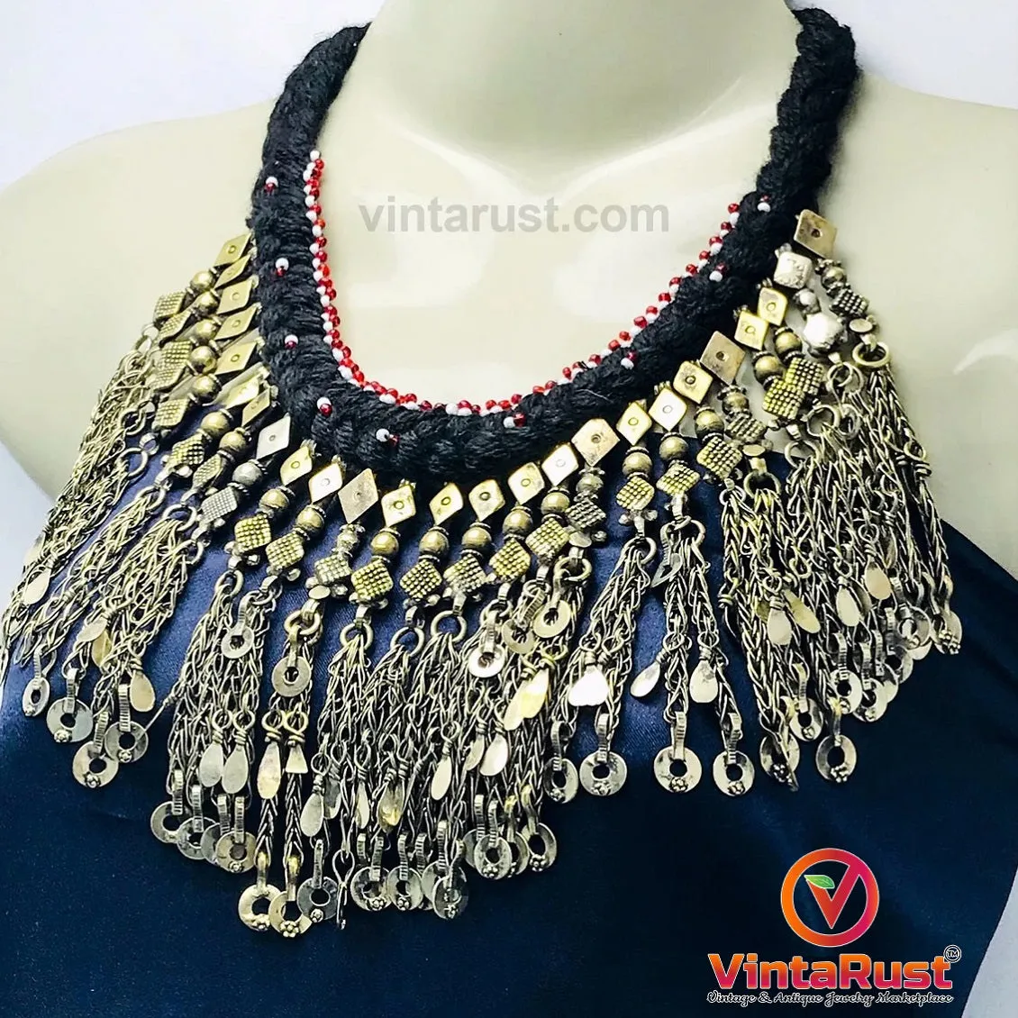 Statement Long Dangling Tassels Necklace