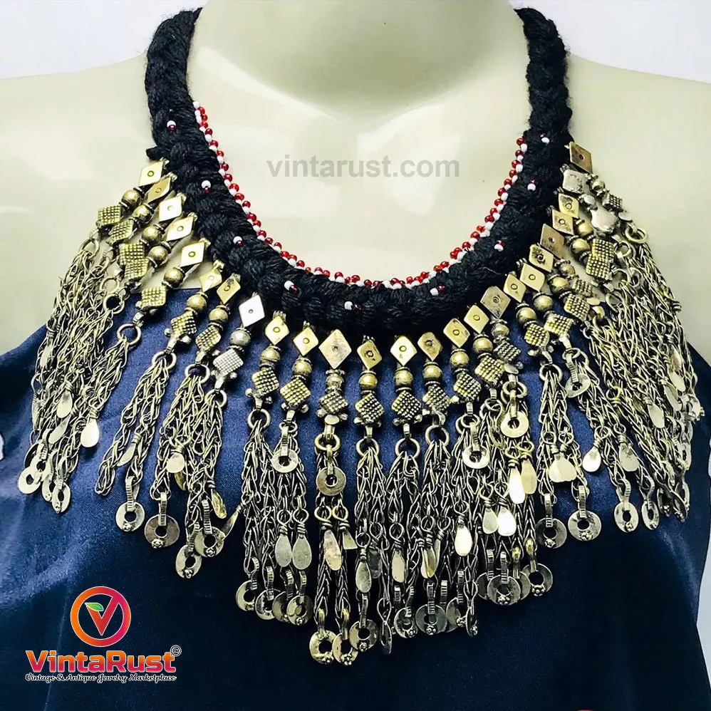 Statement Long Dangling Tassels Necklace