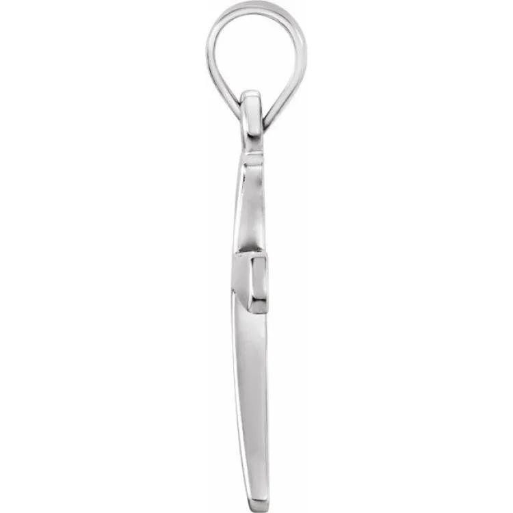 Sterling Silver 16.5x9.5 mm Cross Pendant