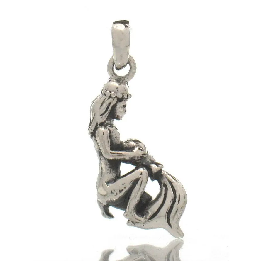 Sterling Silver Aquarius/Water-Bearer Pendant