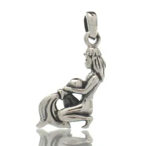 Sterling Silver Aquarius/Water-Bearer Pendant