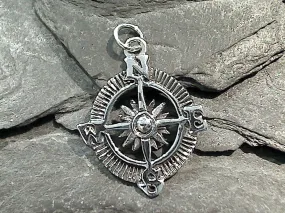 Sterling Silver Compass Pendant