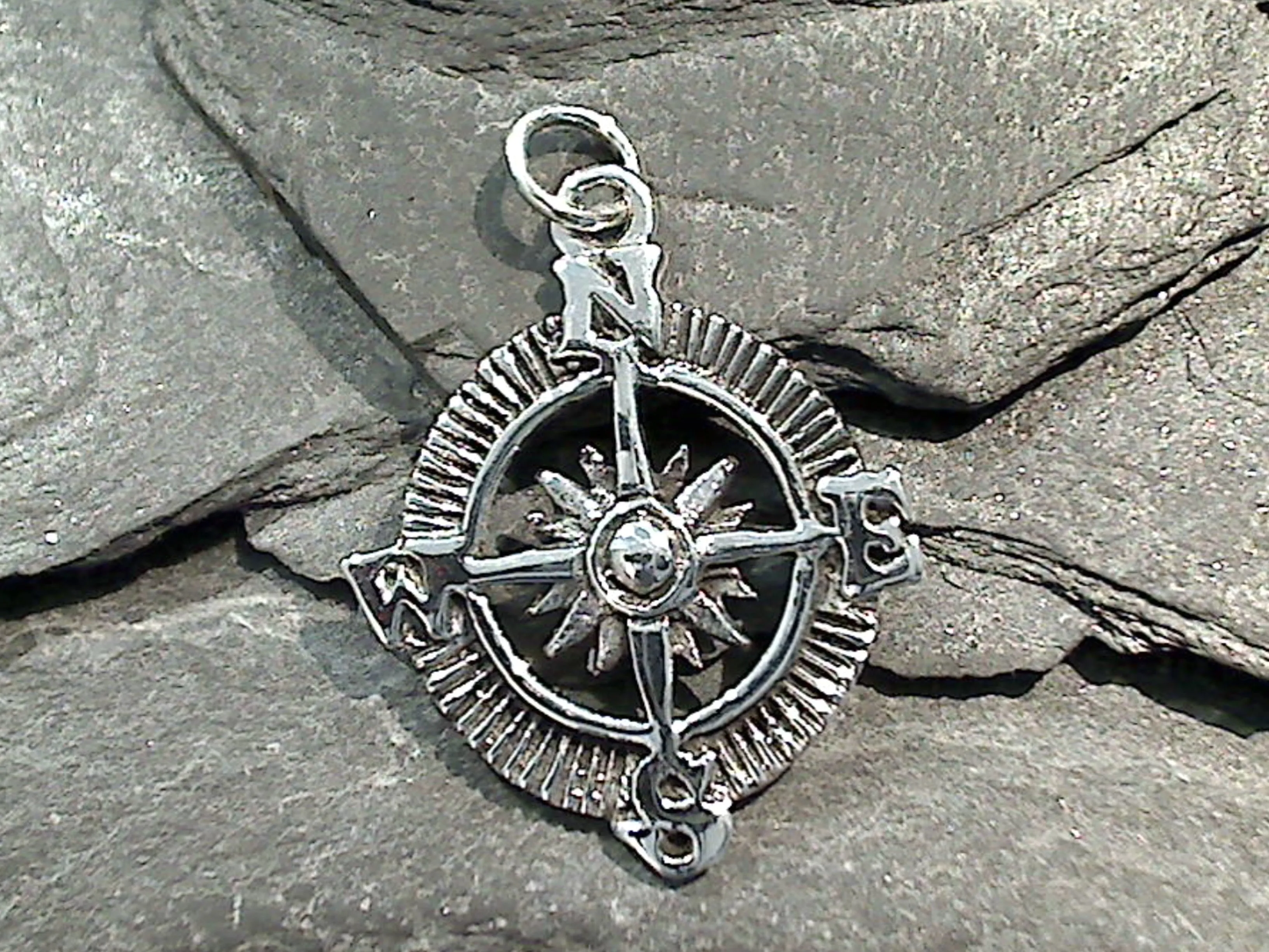 Sterling Silver Compass Pendant