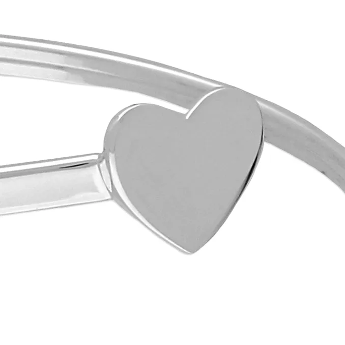 Sterling Silver Heart Wrap Bangle